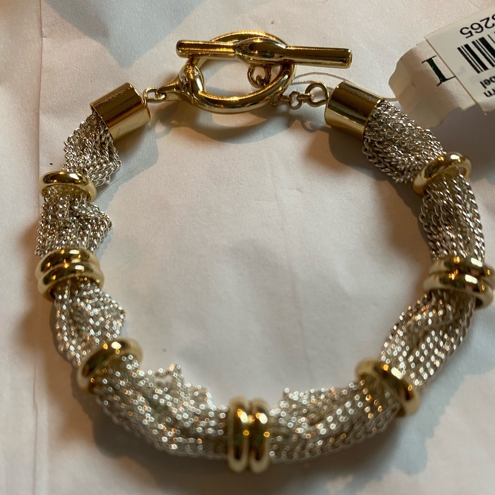 BNWT macys gold and sterling silver bracelet